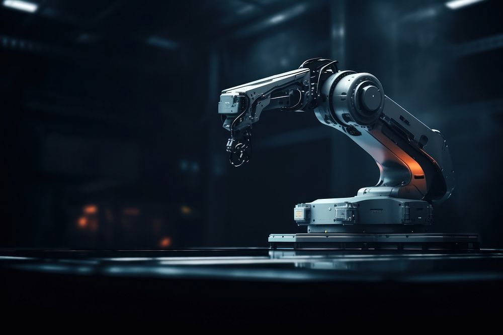 Robotic arm dark background technology | Free Photo Illustration - rawpixel