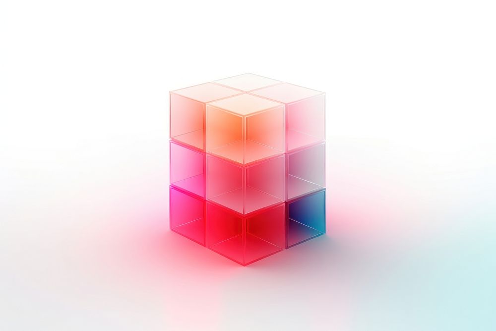 Isometric cube on white background technology abstract red.