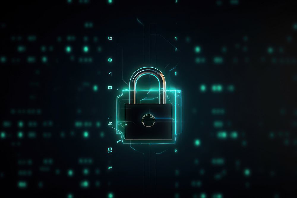 Lock symbol on dark background backgrounds technology security.