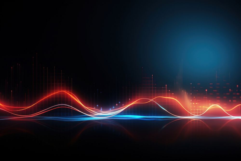 Soundwave bars on dark background backgrounds technology futuristic.