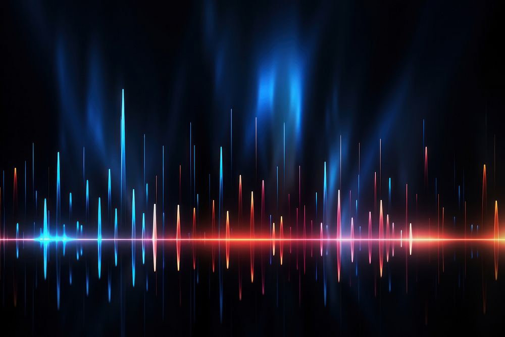 Soundwave bars on dark background backgrounds futuristic technology.