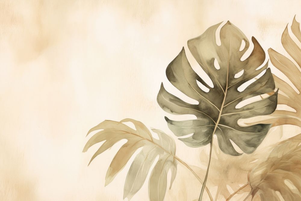 Monstera watercolor background backgrounds painting plant.