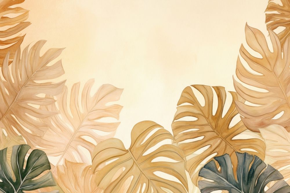 Monstera watercolor background backgrounds painting pattern.