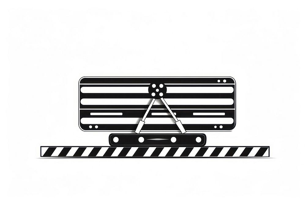 Camera clapperboard movie striped line.