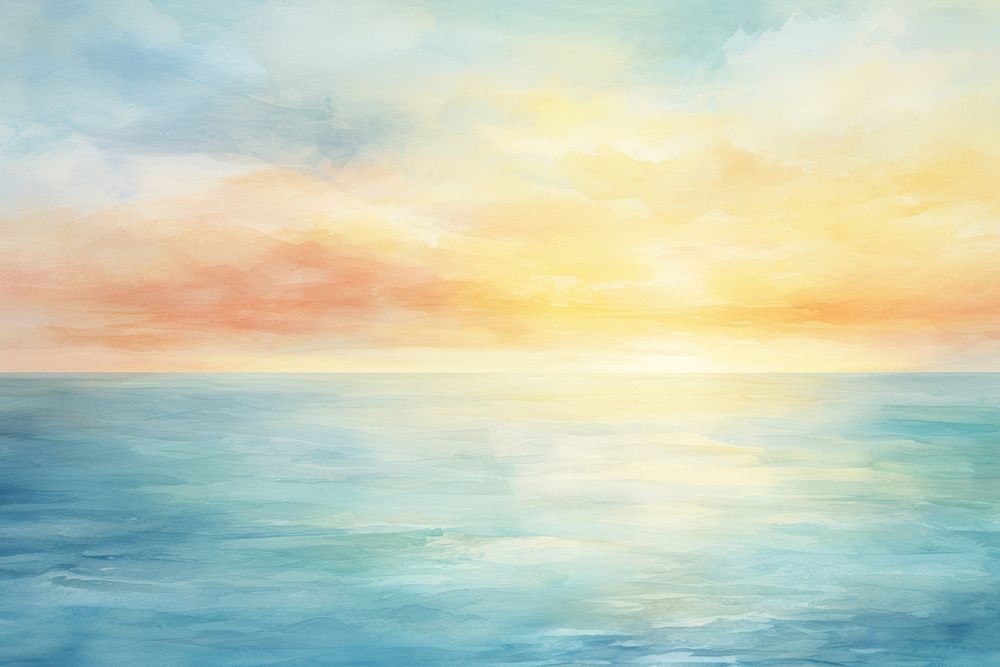 Ocean and sunset watercolor background painting backgrounds outdoors.