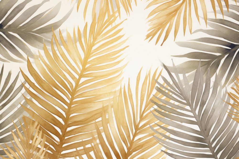 Palm leaves with sun watercolor background backgrounds outdoors pattern.