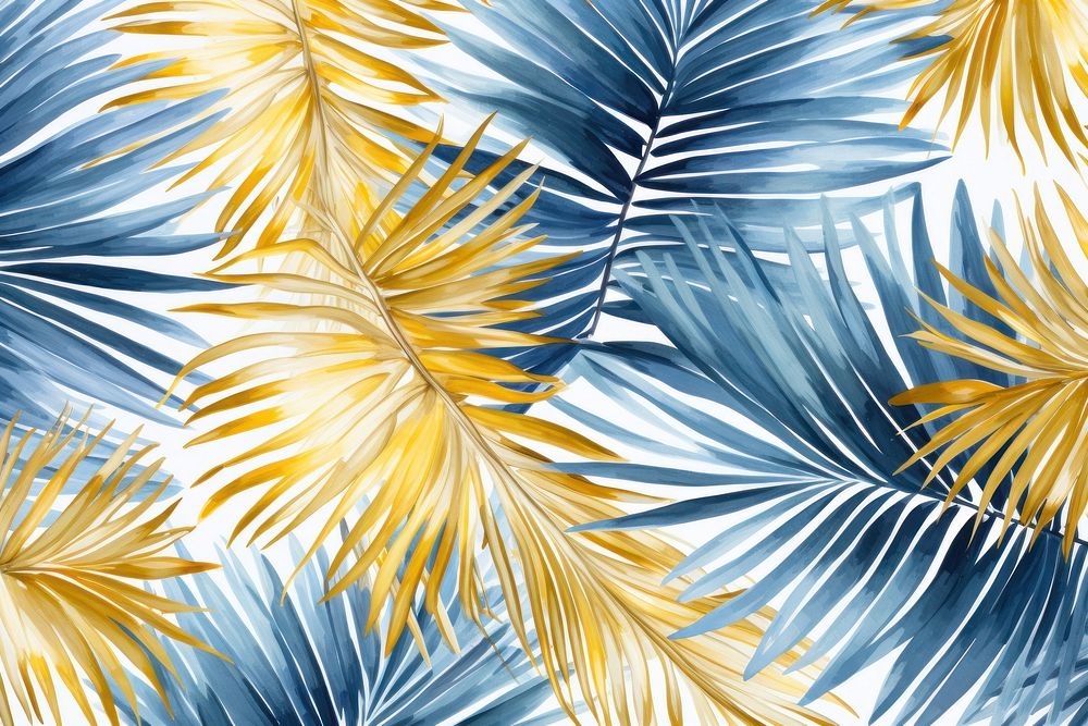 Palm leaves with sun watercolor background backgrounds outdoors painting.