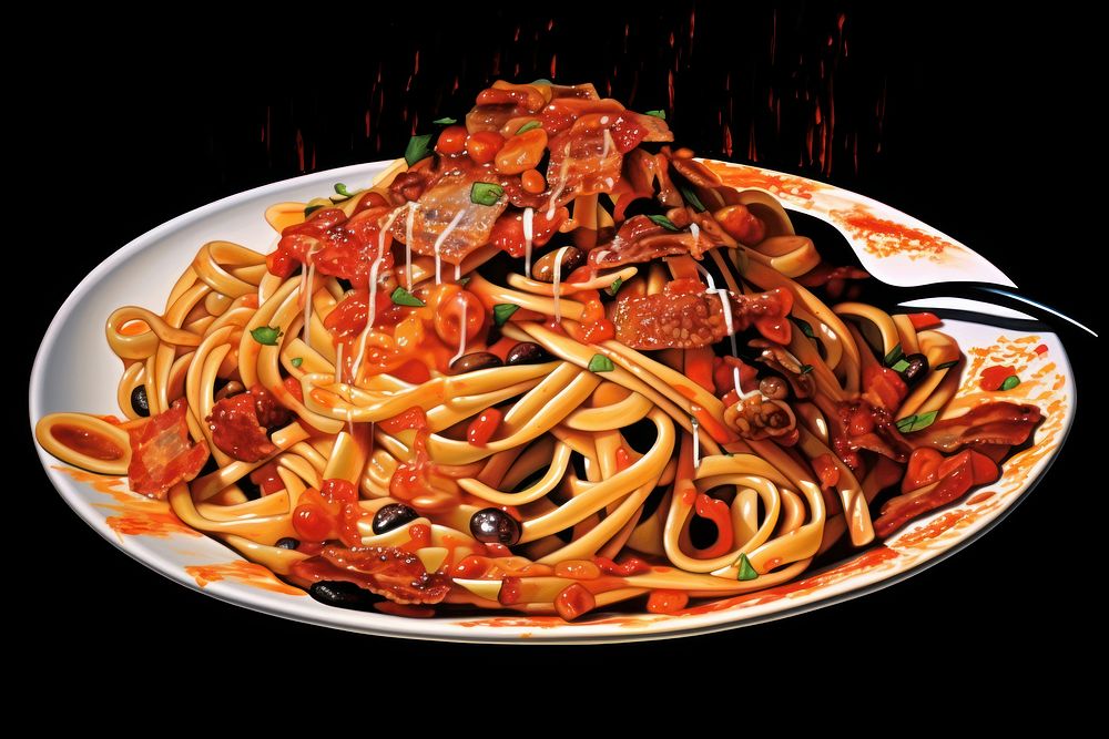 Pasta spaghetti noodle plate.