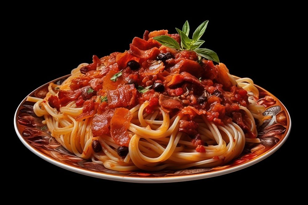 Pasta spaghetti plate food.