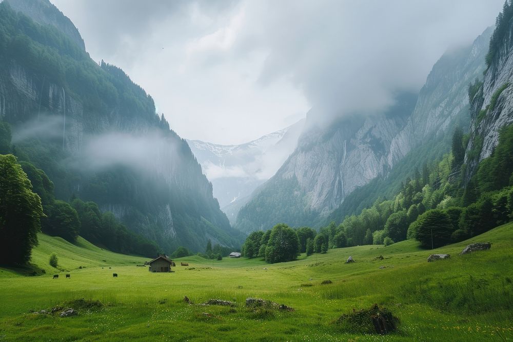 Valley in Switzerland landscape nature valley.