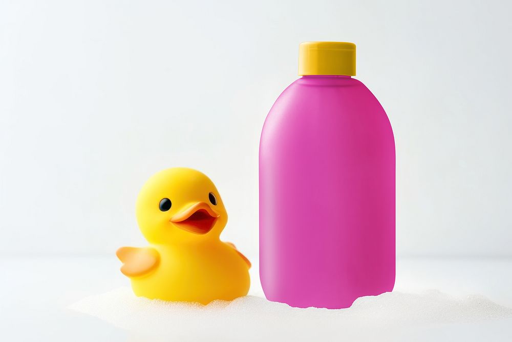 Pink baby shampoo bottle