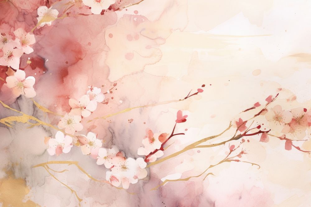 Sakura watercolor background backgrounds painting blossom.