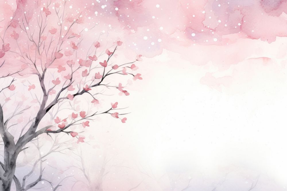 Sakura trees watercolor background backgrounds blossom flower.