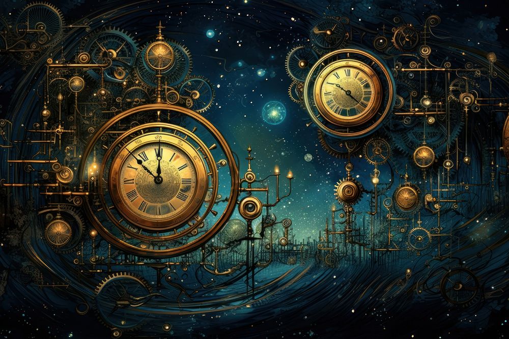 Galaxy background backgrounds clock architecture.