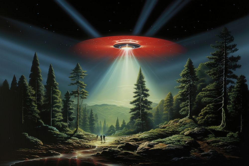 UFO invading light outdoors nature.