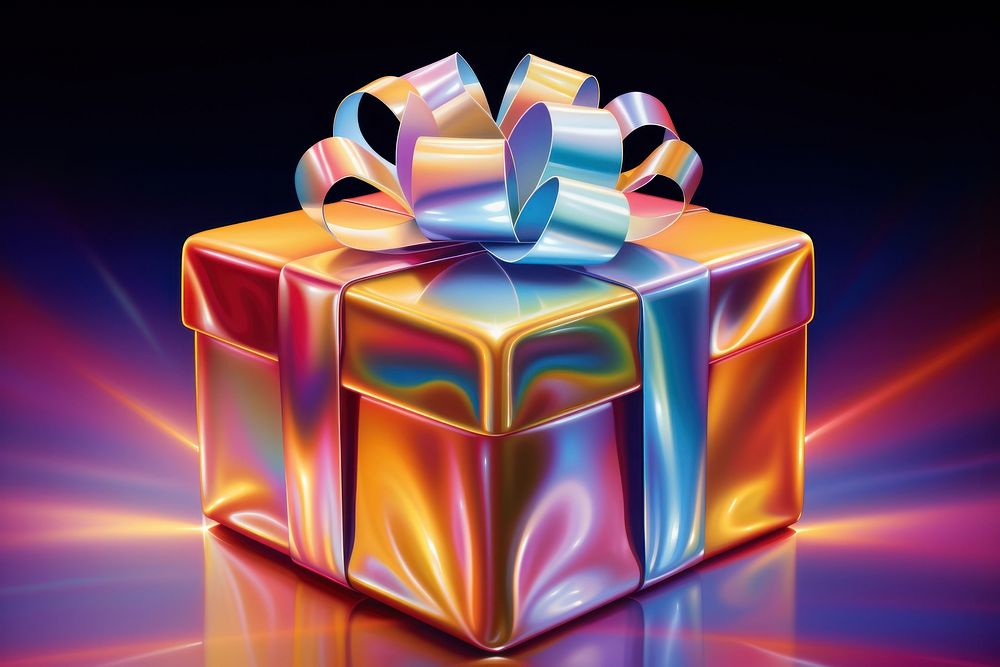 Gift box illuminated celebration anniversary.