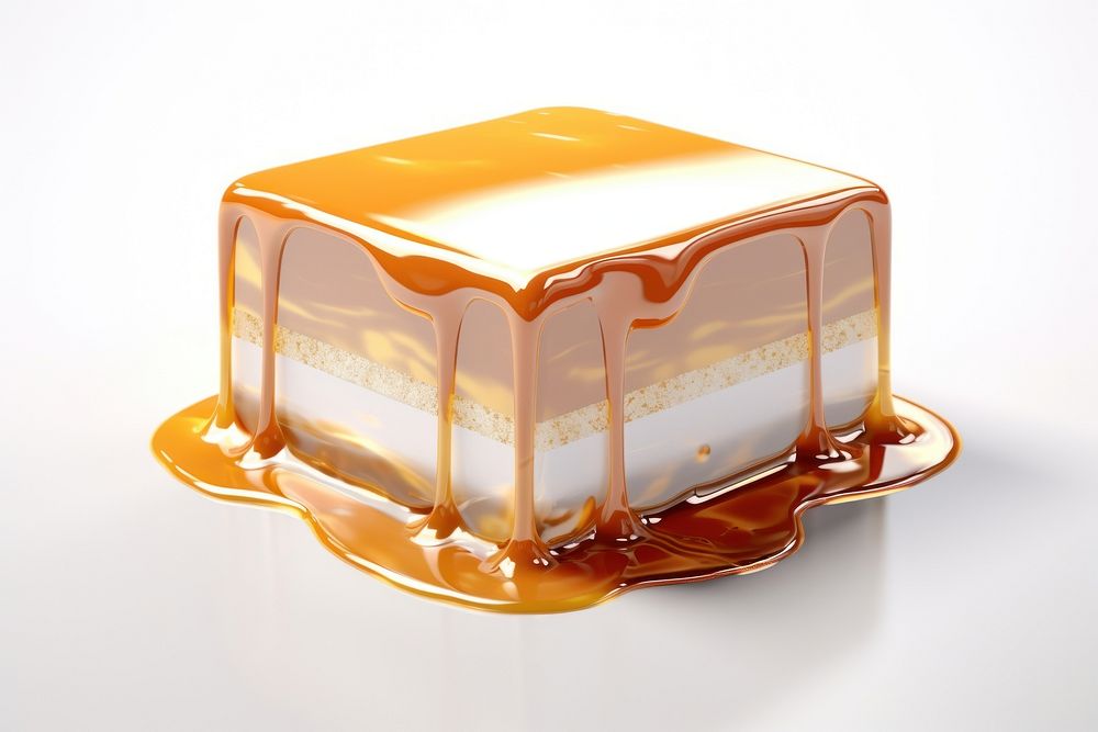 3d render of a cake in surreal abstract style dessert food white background.