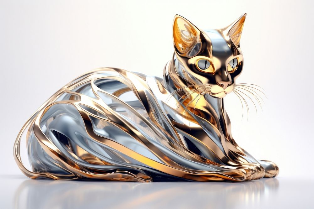 3d render of a cat in surreal abstract style animal mammal pet.