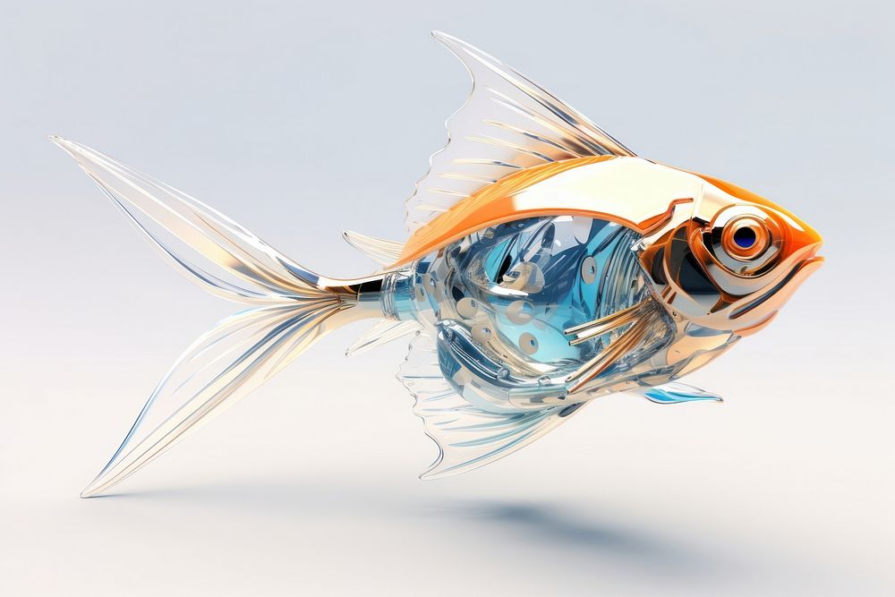 3d render of a fish in surreal abstract style animal underwater angelfish.