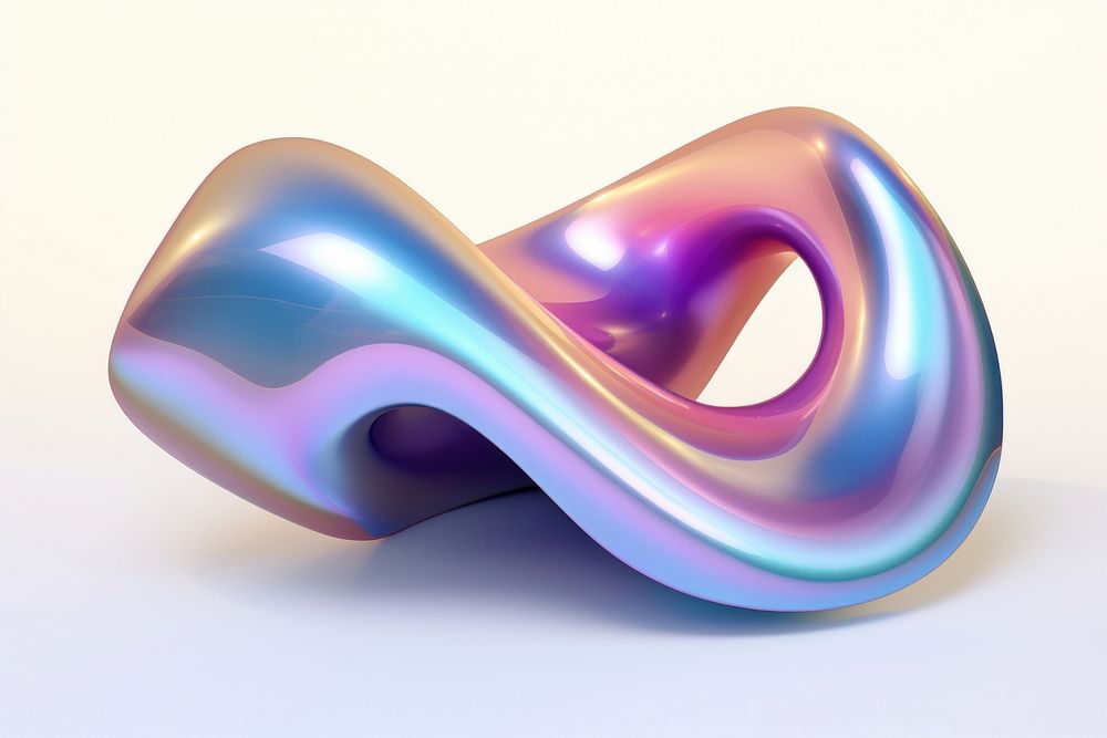3d render of a gradient shape in surreal abstract style metal creativity pattern.