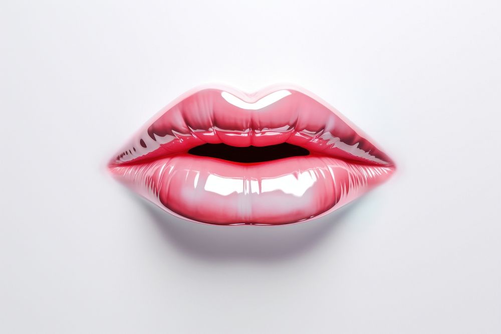 3d render of a lip in surreal abstract style white background freshness lipstick.