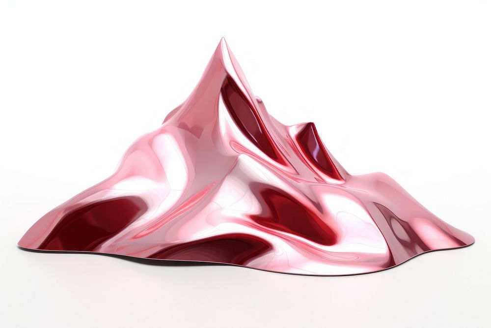 3d render of a mountain in surreal abstract style white background origami blossom.