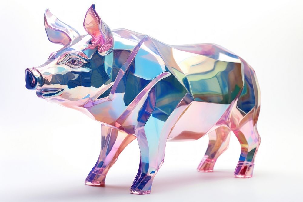 3d render of a pig in surreal abstract style livestock animal mammal.