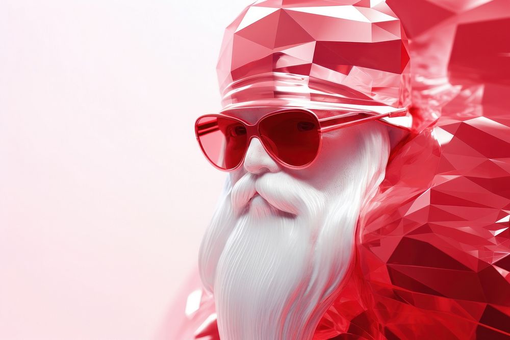 3d render of a santa in surreal abstract style sunglasses adult celebration.