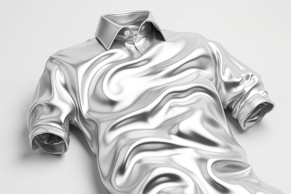 3d render of a shirt in surreal abstract style backgrounds metal monochrome.
