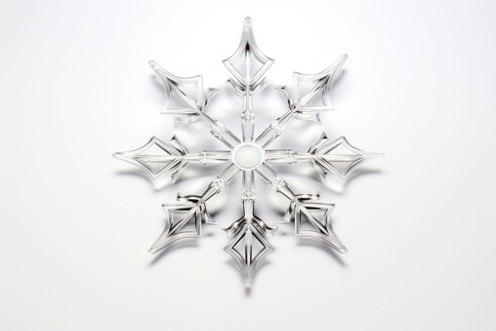 3d render of a snowflake in surreal abstract style white white background creativity.