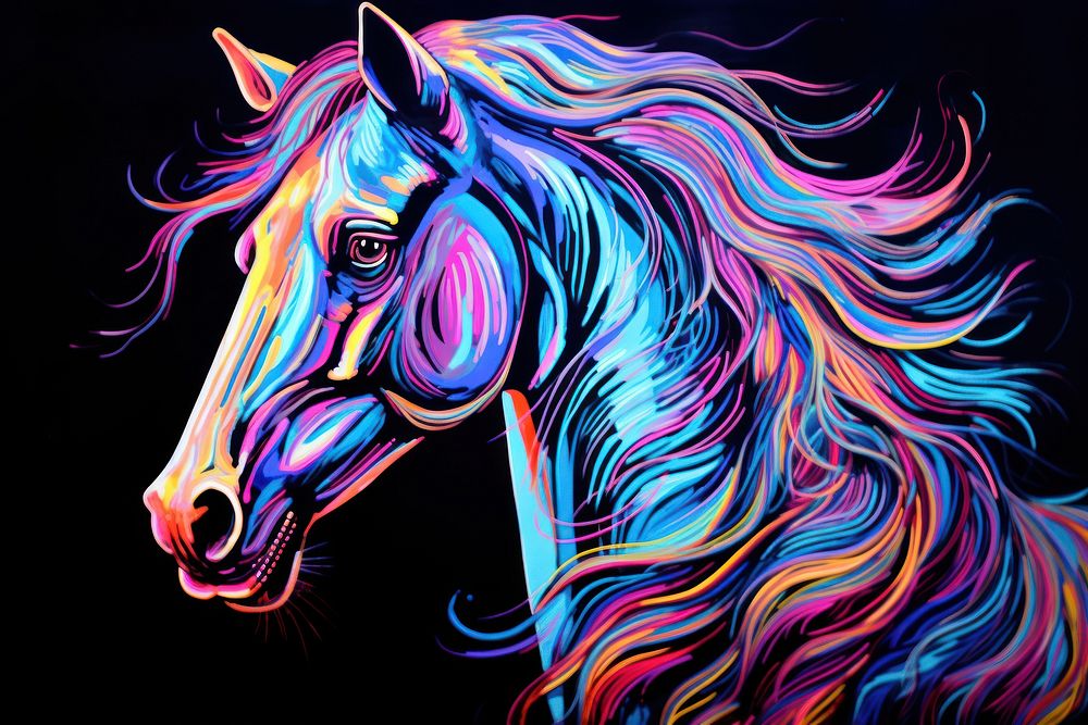 Horse painting pattern animal.