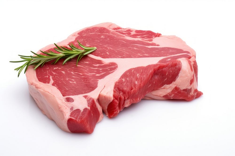 Raw meat steak beef pork.