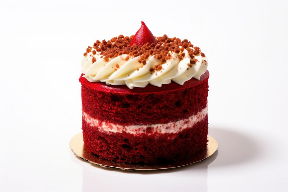 Red velvet cake mini dessert cupcake cream.