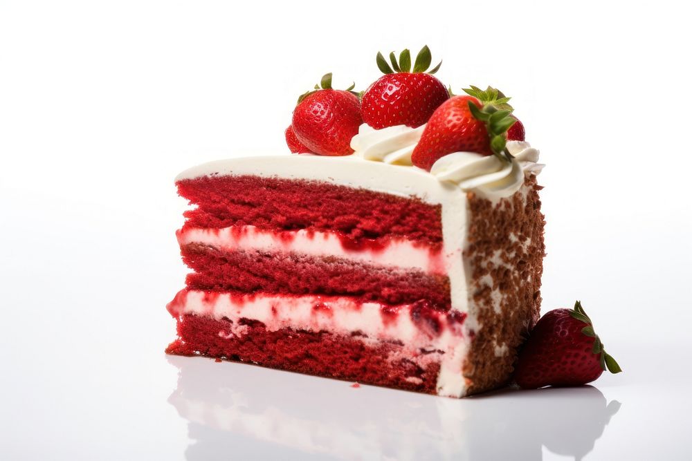 Red velvet strwberry cake strawberry dessert fruit.