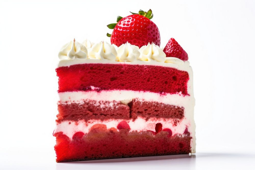 Red velvet strwberry cake strawberry dessert cream.