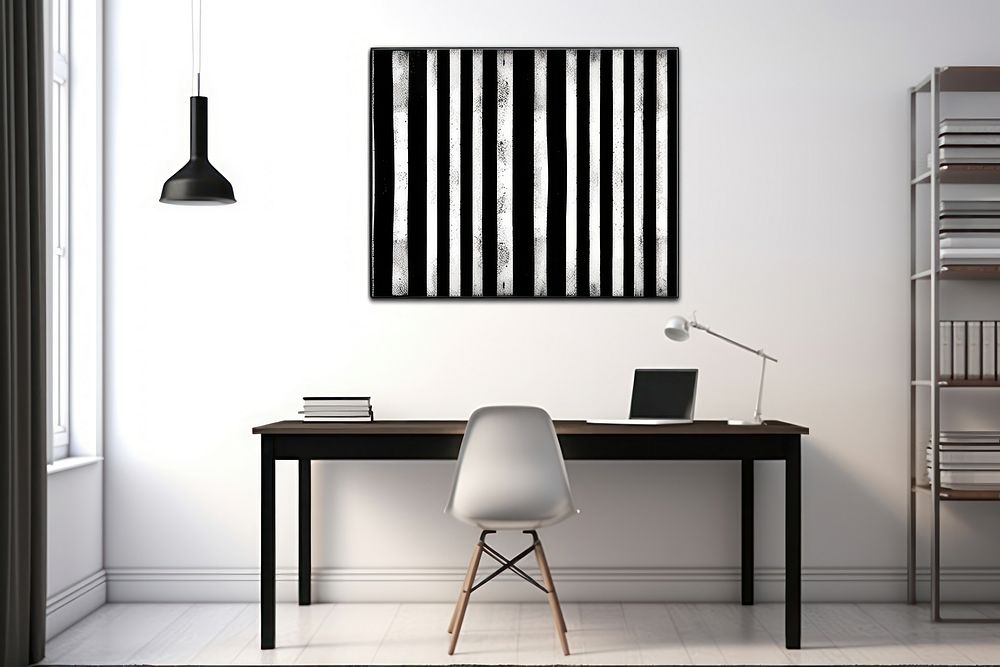 Black and white brush strokes furniture computer chair.