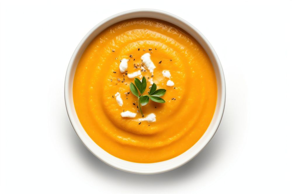 Pumpkin soup food dish.