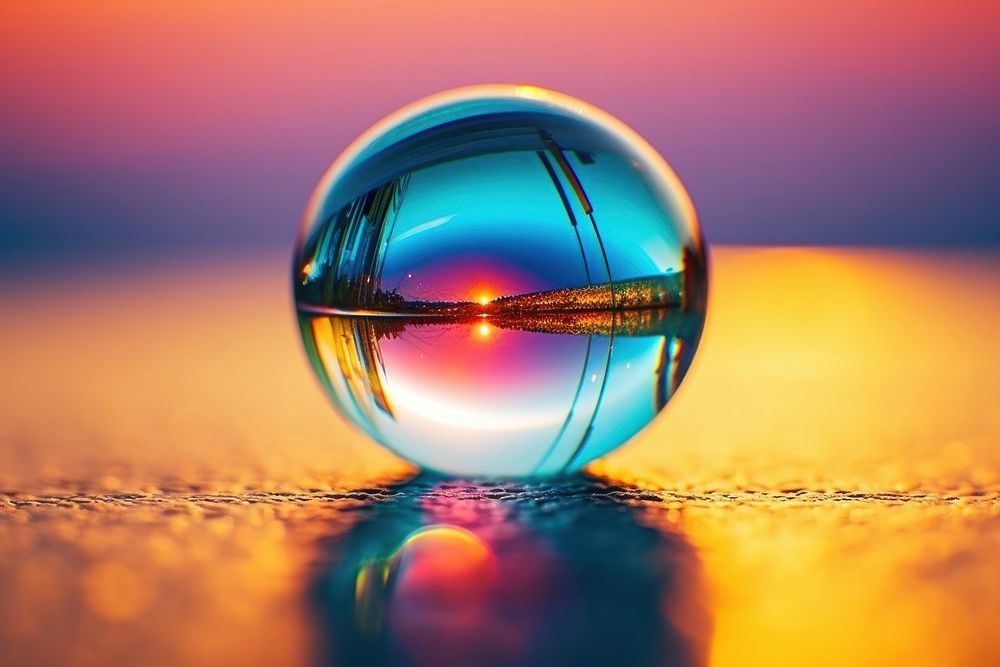 Rainbow photography reflection sphere.
