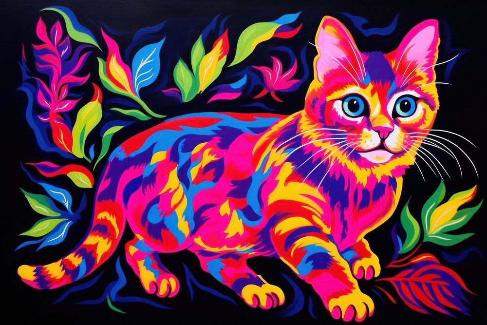 Cat painting pattern animal.