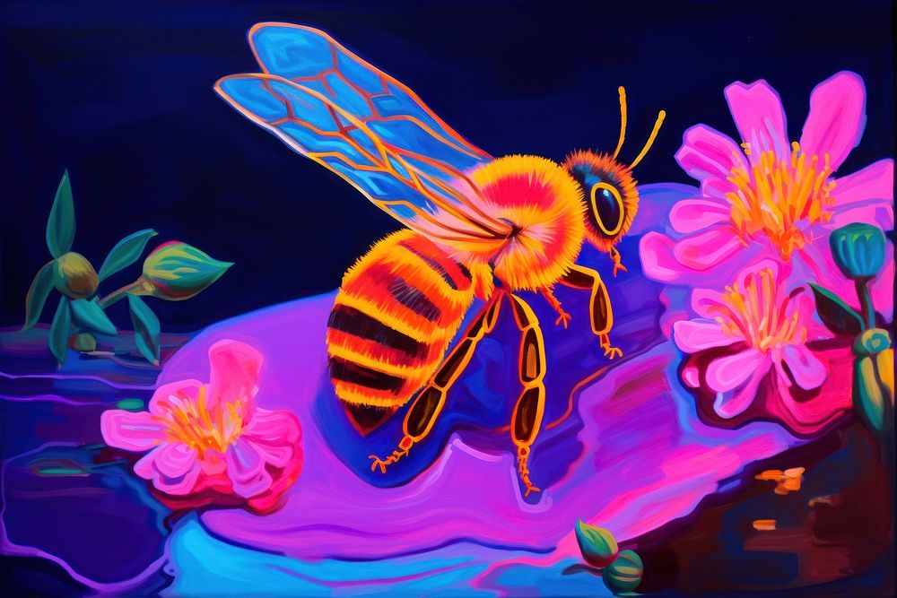 A bee purple painting animal.