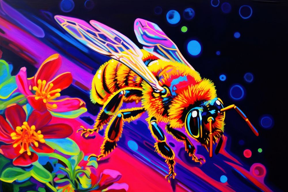 A bee purple painting insect.