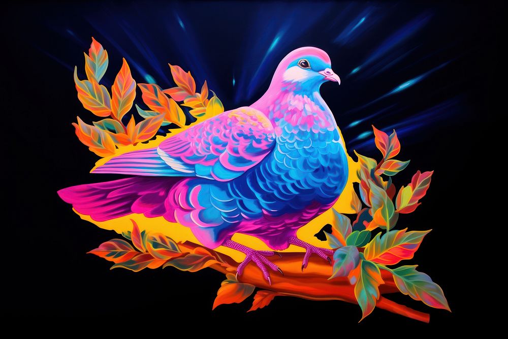 A dove painting animal purple.