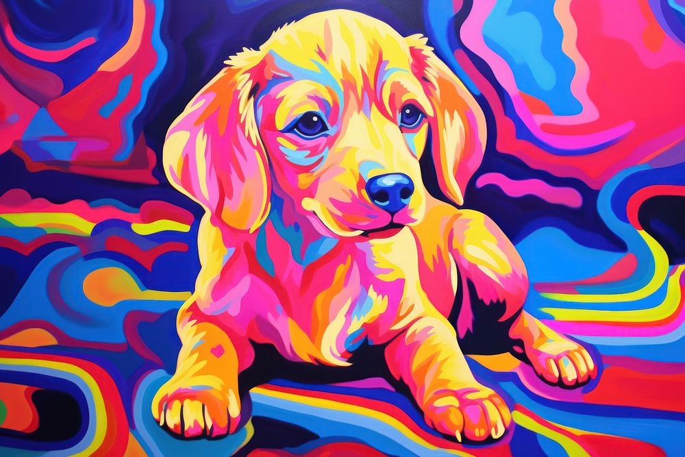 Dog backgrounds painting animal.