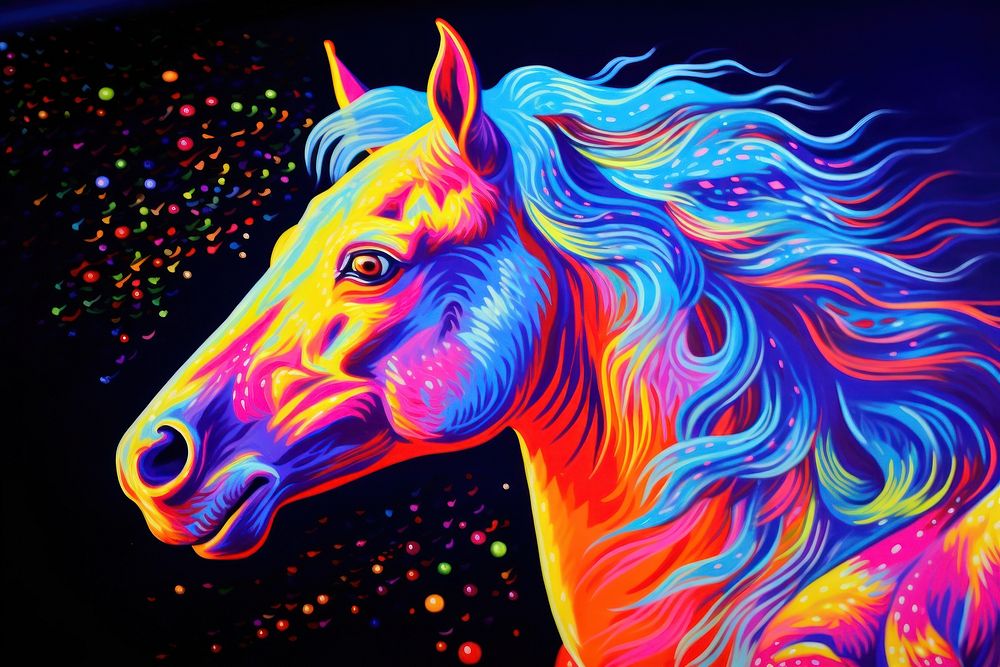 Horse painting pattern animal.