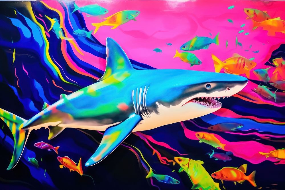 Shark painting animal marine.
