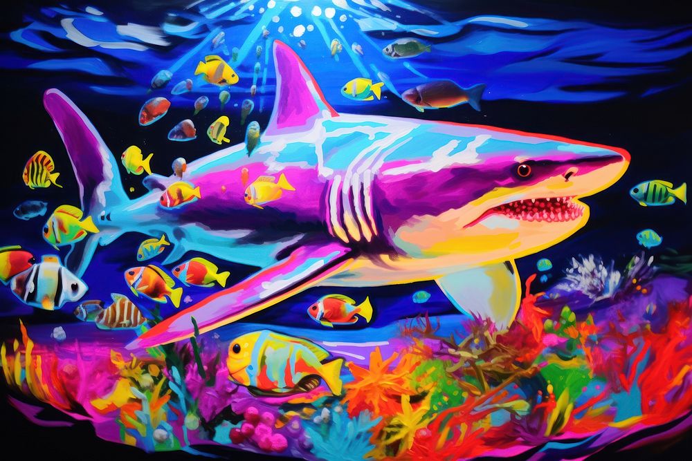 Shark painting animal marine.