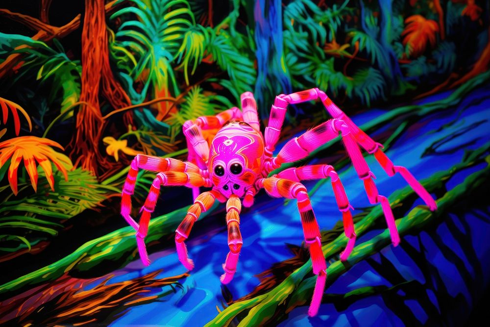 Spider animal purple representation.