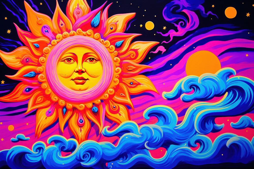 Sun backgrounds painting pattern.