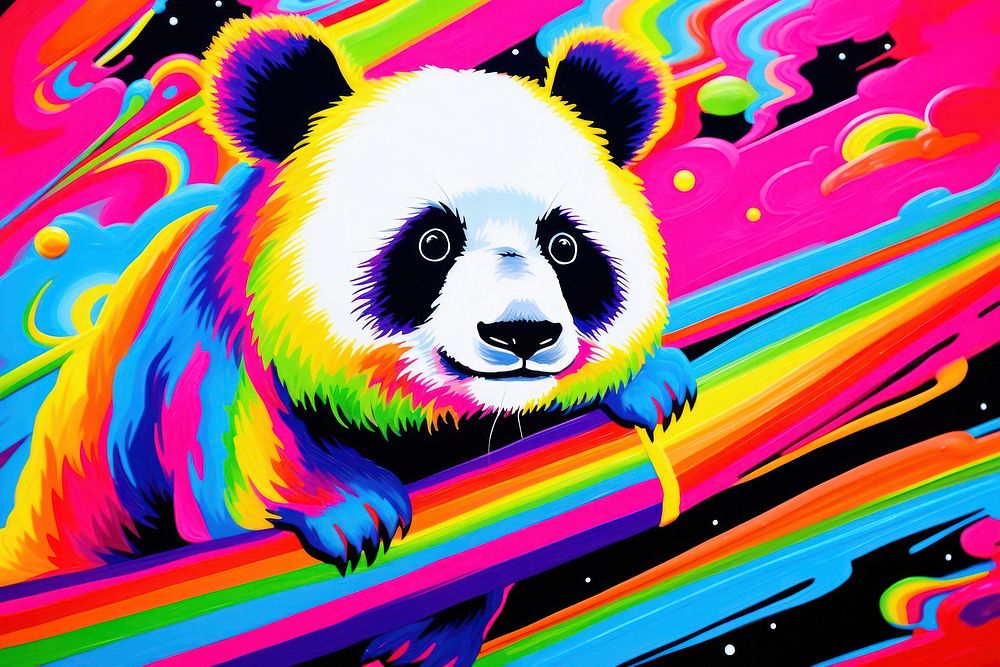 Panda painting representation creativity. Premium Photo Illustration