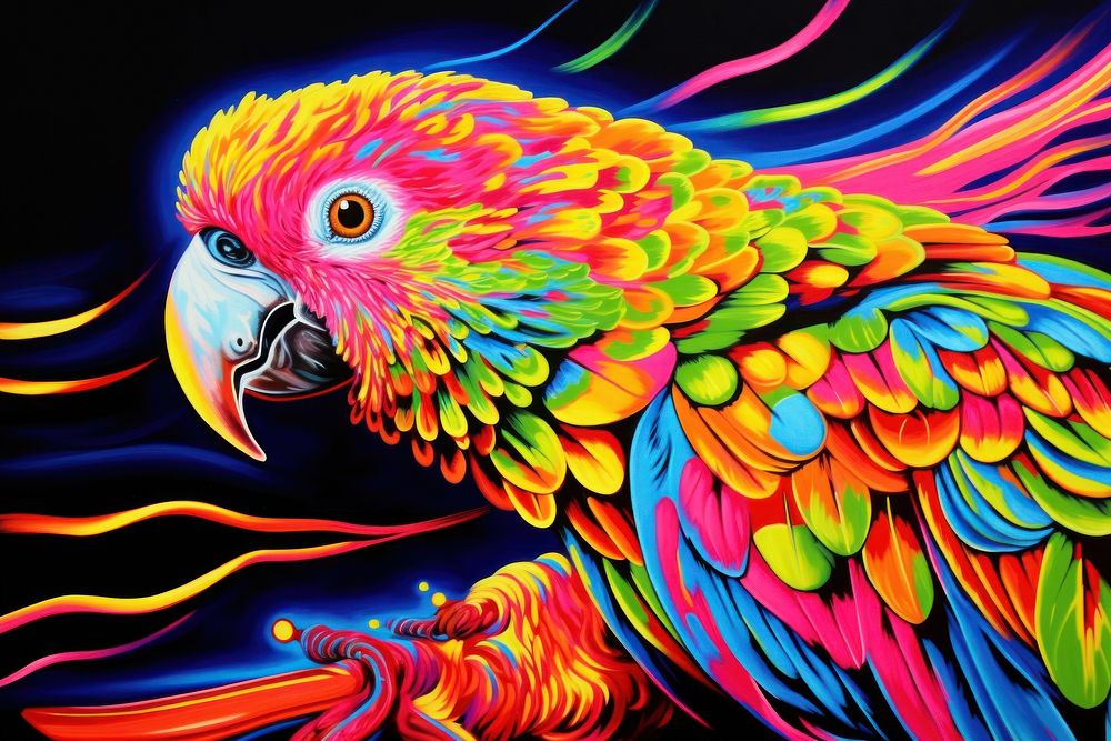 Parrot painting animal yellow.